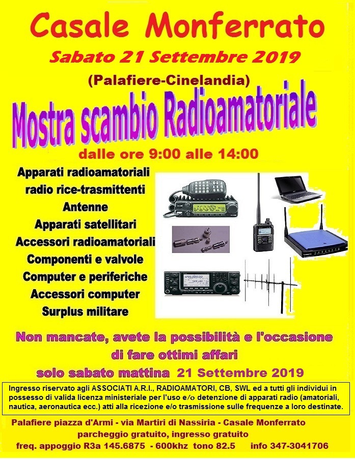 Locandina mostra scambio radioamatoriale Casale Monferrato (ex- Moncalvo)